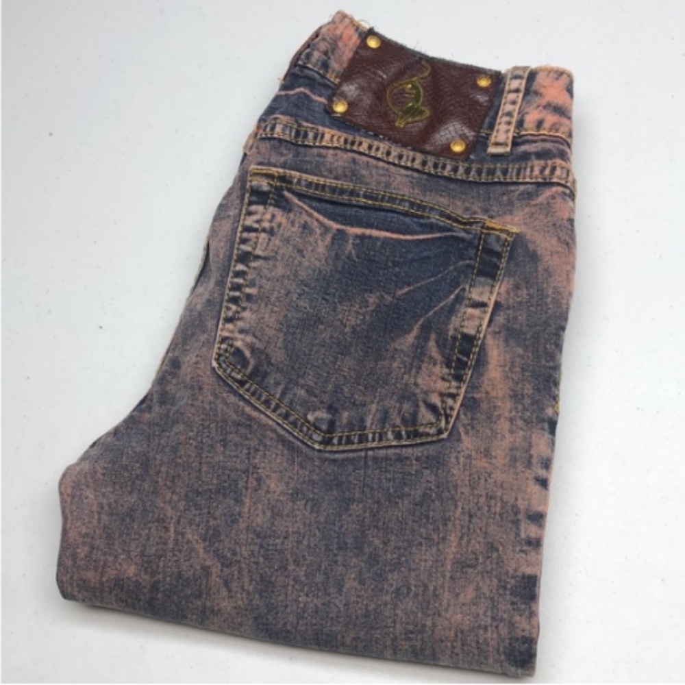 LIKE NEW BABY PHAT ACID WASH SLIM STRAIGHT JEANS 7/28x30 🐈‍⬛